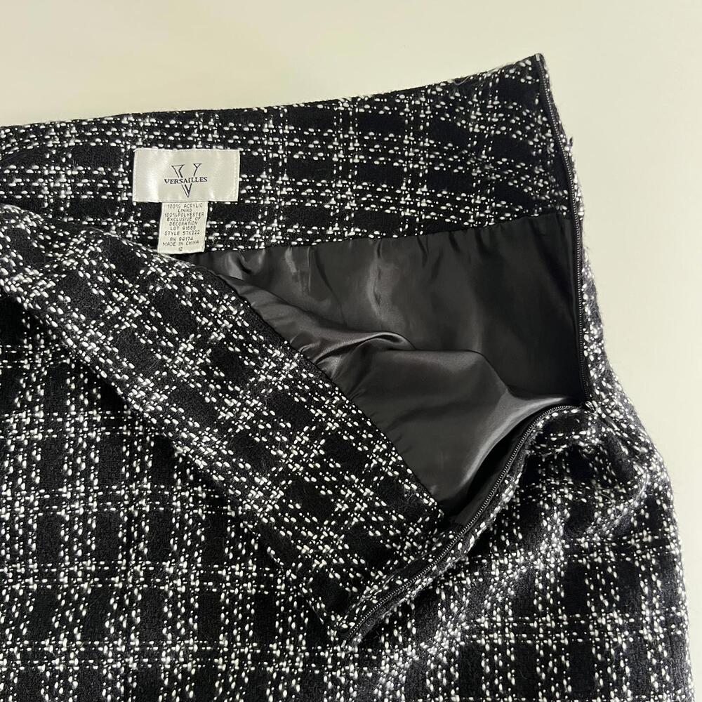 Versailles Chic Black and White Plaid Mini Skirt Size‎ 12 - Picture 3 of 6